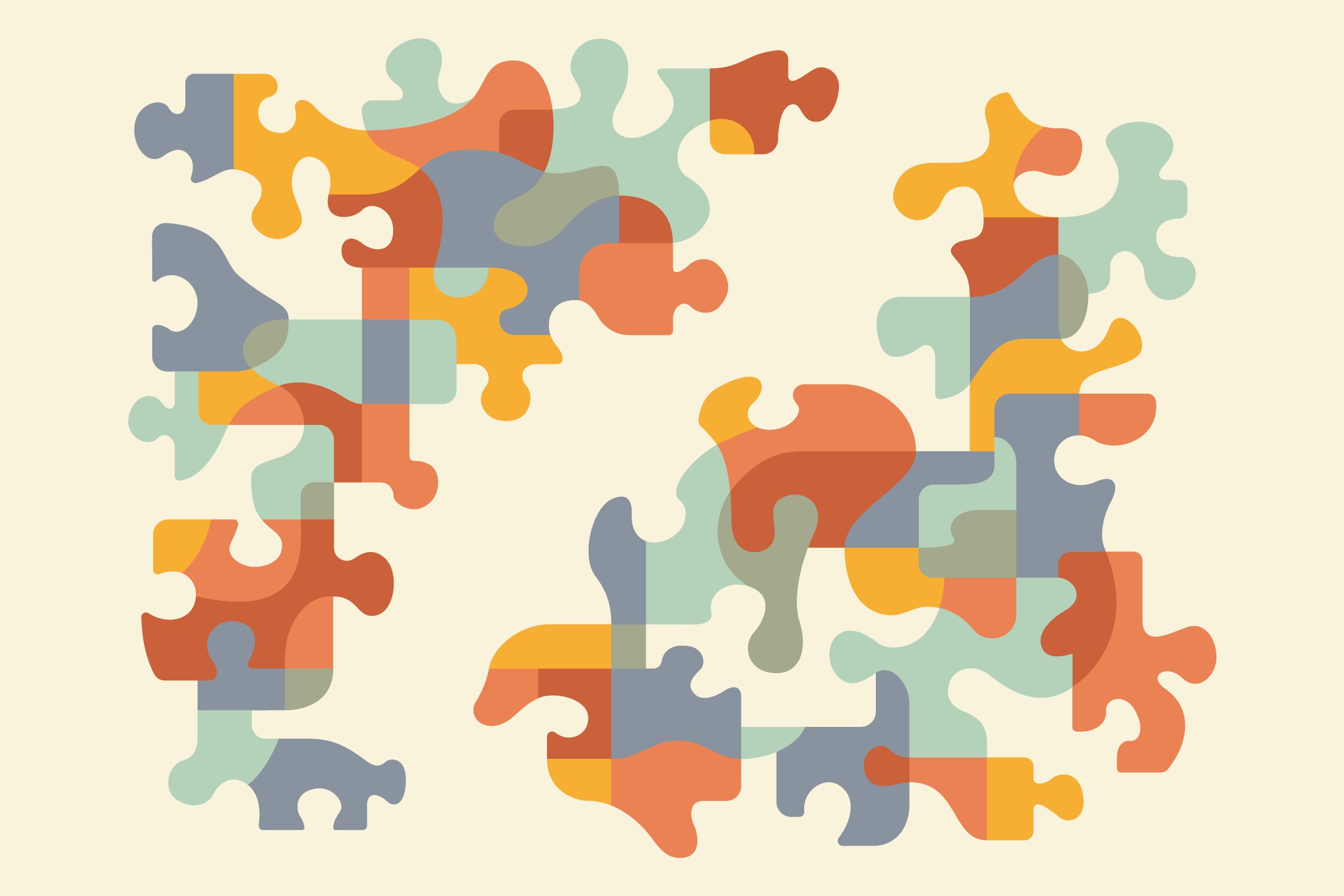 Puzzle illustration with missing pieces